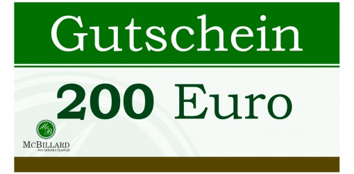  McBillard - Gutschein, 200 Euro