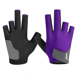 Billiard Glove - flow PrimeGrip Pro - 5 Fingers, Purple, Right, XL