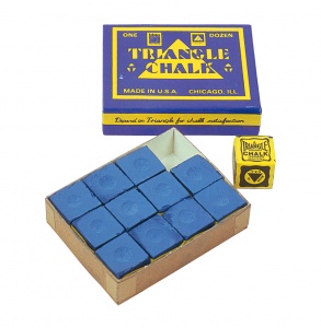 Billiard Chalk Triangle - blue, 12 pack