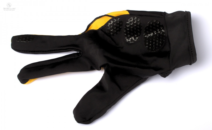 PREDATOR 3 Finger Billard Handschuh mit Panther Kopf schwarz-gelb  S-M  NEU 