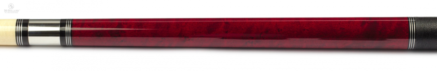 Players Pool Cue C-960 Classic Crimson Birds-Eye Maple with Triple Silver Rings
